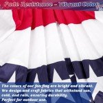 2 × 4 FT 4th of July Decorations, 4 PCS American Pleated Fan Flag, Patriotic Fourth of July Banner, Red White and Blue USA Flag Bunting for Memorial Day Independence Day Parade Outdoor Decor