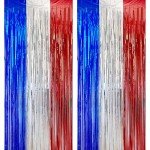 OHOME 4th of July Decorations - American Flag Backdrop Streamers | Patriotic Memorial Day Decor for Indoor Outdoor Outside - Fourth of July Accessories for Door Wall Party Favors,2 Pack