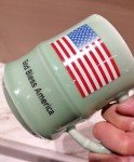 Longquan Celadon Patriotic Mugs Set of 2-11oz Handcrafted Ceramic Coffee Cups with Eagle & American Flag Design, God Bless America, Dishwasher Safe - Luxury Gift Box for 4th of July, Veterans Day