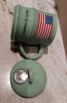 Longquan Celadon Patriotic Mugs Set of 2-11oz Handcrafted Ceramic Coffee Cups with Eagle & American Flag Design, God Bless America, Dishwasher Safe - Luxury Gift Box for 4th of July, Veterans Day