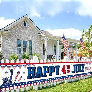 KatchOn, Happy 4th of July Banner - 120x20 Inch, 4th of July Yard Banner | 4th of July Party Supplies, 4th of July Decorations Outdoor | Patriotic Banner, Patriotic DÈcor, Fourth of July Decorations