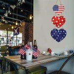 4th of July Decorations Patriotic Wreath Heart Hanging Decor 4th of July Wreaths for Front Door Wooden Front Door Decorations Memorial Day Fourth of July for Porch Wall Indoor Home Decor