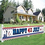 KatchOn, Happy 4th of July Banner - 120x20 Inch, 4th of July Yard Banner | 4th of July Party Supplies, 4th of July Decorations Outdoor | Patriotic Banner, Patriotic DÈcor, Fourth of July Decorations