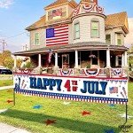 KatchOn, Happy 4th of July Banner - 120x20 Inch, 4th of July Yard Banner | 4th of July Party Supplies, 4th of July Decorations Outdoor | Patriotic Banner, Patriotic DÈcor, Fourth of July Decorations