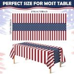 OHOME 4th of July Decorations - Patriotic American Flag Plastic Tablecloth for Memorial Day | Fourth of July Accessories for Home Outdoor Outside Party Favors,54"x108",2 Pack