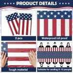 OHOME 4th of July Decorations - Patriotic American Flag Plastic Tablecloth for Memorial Day | Fourth of July Accessories for Home Outdoor Outside Party Favors,54"x108",2 Pack