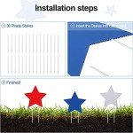 Nuanchu 15 Pieces Independence Day Signs Patriotic Stars Red Blue and White Yard Signs Outdoor Lawn Pathway Decorative Waterproof Corrugated Plastic Decor with Stakes for 4th of July Memorial Day