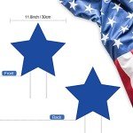 Nuanchu 15 Pieces Independence Day Signs Patriotic Stars Red Blue and White Yard Signs Outdoor Lawn Pathway Decorative Waterproof Corrugated Plastic Decor with Stakes for 4th of July Memorial Day