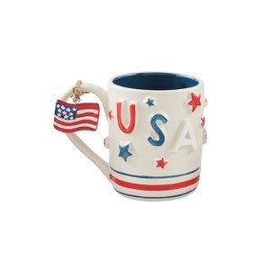 Mud Pie Americana Mug Set, 15 oz, USA