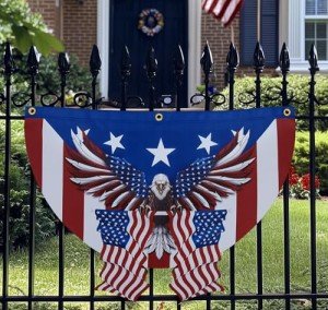 JEGERMIG 2x3 FT Patriotic Eagle American Flag Banner Indoor Outdoor Bunting Decoration Red White Blue