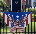 JEGERMIG 2x3 FT Patriotic Eagle American Flag Banner Indoor Outdoor Bunting Decoration Red White Blue