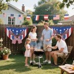 JEGERMIG 2x3 FT Patriotic Eagle American Flag Banner Indoor Outdoor Bunting Decoration Red White Blue