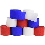 9 Rolls 738 Feet Red White and Blue Crepe Paper Streamers Patriotic Crepe Paper Streamers 4th of July Float Garland Decoration Accessories Independence Day Party Decorations Supplies