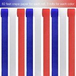 9 Rolls 738 Feet Red White and Blue Crepe Paper Streamers Patriotic Crepe Paper Streamers 4th of July Float Garland Decoration Accessories Independence Day Party Decorations Supplies