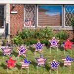10-Piece 4th of July Star Yard Signs with Stakes - 5 Assorted Designs, 12-Inch Large Patriotic Star Signs for Outdoor Garden and Lawn Decoration for Independence Day Party Favor