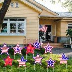 10-Piece 4th of July Star Yard Signs with Stakes - 5 Assorted Designs, 12-Inch Large Patriotic Star Signs for Outdoor Garden and Lawn Decoration for Independence Day Party Favor