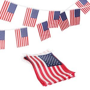 American Flag, DDMY American Flags for Outside Decor 36 Feet 40 Flags USA Flag Banner, American Flag Banner Perfect for Memorial Day/4th of July Independence Day/Patriotic Events/Labor Day Decor