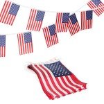 American Flag, DDMY American Flags for Outside Decor 36 Feet 40 Flags USA Flag Banner, American Flag Banner Perfect for Memorial Day/4th of July Independence Day/Patriotic Events/Labor Day Decor