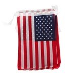 American Flag, DDMY American Flags for Outside Decor 36 Feet 40 Flags USA Flag Banner, American Flag Banner Perfect for Memorial Day/4th of July Independence Day/Patriotic Events/Labor Day Decor