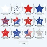 Quera Independence day Yard Signs Patriotic Outdoor Decorations Red White Blue Stars 4Th Of July Birthday pentagram Yard Sign with Stakes for Independence day Lawn Decor (12 Pieces 10.6 x 10.6 in)