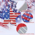 Quera Independence day Yard Signs Patriotic Outdoor Decorations Red White Blue Stars 4Th Of July Birthday pentagram Yard Sign with Stakes for Independence day Lawn Decor (12 Pieces 10.6 x 10.6 in)