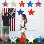 Quera Independence day Yard Signs Patriotic Outdoor Decorations Red White Blue Stars 4Th Of July Birthday pentagram Yard Sign with Stakes for Independence day Lawn Decor (12 Pieces 10.6 x 10.6 in)