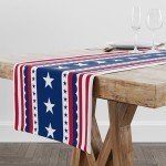 OHOME 4th of July Decorations - Patriotic USA Stars Table Runner for Home | Memorial Day Decorations - Independence Party Supplies - Fourth of July Accessories Decor Indoor Outdoor
