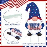 12 Pcs 4th of July Yard Sign Decorations Patriotic Outdoor Memorial Day Independence Day Yard Decor with 24 Pcs Stakes for Holiday Lawn Patio Garden Home Decor(Patriotic)