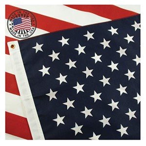 Grace Alley American Flag 3x5, Made in the USA, Heavy Duty Outdoor UV Fade Resistant, Waterproof, Vibrant Color, Long Lasting Polyester Cotton Blend with Brass Grommets