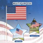 12 Pack 12x18 Inch Handheld American Flags on Stick - Patriotic American Flags for Outside, USA Stick Flag Perfect for Independence Day, Memorial Day, 4th of July Decorations (12)