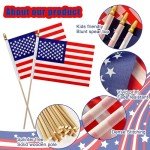 LoveVC 12Pcs 8×12 Inch Small American Flags on Stick Mini USA Flags US Handheld Flag for Outside,Veterans Day Memorial Day 4th of July Independence Day Decorations