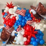 USA-Balloons 4th of July 12PCS Patriotic Eagle Balloons Red White Blue USA Foil Decor Fourth of July Veterans Day Election Birthday Party Supplies