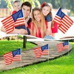 12 Pack 12x18 Inch Handheld American Flags on Stick - Patriotic American Flags for Outside, USA Stick Flag Perfect for Independence Day, Memorial Day, 4th of July Decorations (12)