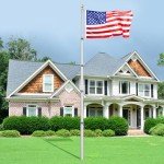 VEVOR 20FT Telescoping Flag Pole Kit, Heavy Duty Aluminum Alloy in Ground Flag Poles for Outside, 3 Display Modes Flagpole with 3x5 American Flag, Professional Accessories, Silver