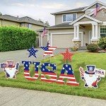 8 PCS Memorial Day Yard Sign Decorations-4th of July Decorations Outdoor-Weatherproof Corrugated Plastic Independence Day Party Lawn Signs with Stakes