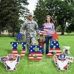 8 PCS Memorial Day Yard Sign Decorations-4th of July Decorations Outdoor-Weatherproof Corrugated Plastic Independence Day Party Lawn Signs with Stakes