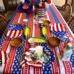 4th of July Candle Rings Artificial Flower Wreath Red Blue White Patriotic Candle Holder 9.84" Tables Centerpieces Home Farmhouse Decor for Independence Day Memorial Day
