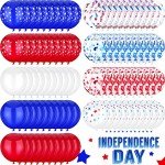 Boao 90 Pieces 4th of July Balloons Patriotic Red White and Blue Memorial Day Latex Balloons with Confetti Star 12 Inch for 4th of July Independence Day Birthday Patriotic Party Decorations