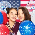 Boao 90 Pieces 4th of July Balloons Patriotic Red White and Blue Memorial Day Latex Balloons with Confetti Star 12 Inch for 4th of July Independence Day Birthday Patriotic Party Decorations