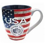 Rockin Mug 4 piece set - USA American Flag Coffee and Tea Mug - Ceramic 14 oz - United States of America Patriotic Mug (4 PACK)