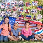 40Pcs 4th of July Decorations Hanging Swirls, Double Sided Independence Day Ceiling Hanging Decor Patriotic Streamers Foil Swirl for 4th of July Independence Day Patriotic Party Decorations