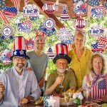 40Pcs 4th of July Decorations Hanging Swirls, Double Sided Independence Day Ceiling Hanging Decor Patriotic Streamers Foil Swirl for 4th of July Independence Day Patriotic Party Decorations