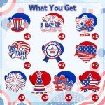 40Pcs 4th of July Decorations Hanging Swirls, Double Sided Independence Day Ceiling Hanging Decor Patriotic Streamers Foil Swirl for 4th of July Independence Day Patriotic Party Decorations