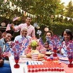 Capoda 3 Pcs 4th of July Table Centerpieces Metallic Plastic Patriotic Decoration Centerpiece Glitter Foil Independence Day Table Decoration for Labor Day Veteran Day Memorial Day Party Supplies Decor