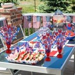Capoda 3 Pcs 4th of July Table Centerpieces Metallic Plastic Patriotic Decoration Centerpiece Glitter Foil Independence Day Table Decoration for Labor Day Veteran Day Memorial Day Party Supplies Decor