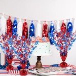 Capoda 3 Pcs 4th of July Table Centerpieces Metallic Plastic Patriotic Decoration Centerpiece Glitter Foil Independence Day Table Decoration for Labor Day Veteran Day Memorial Day Party Supplies Decor