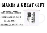 Rogue River Tactical Military Veteran Camp Mug Enamel Camping Coffee Cup Gift For Vet USA Tattered Flag Subdued