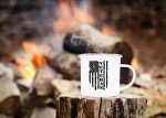 Rogue River Tactical Military Veteran Camp Mug Enamel Camping Coffee Cup Gift For Vet USA Tattered Flag Subdued