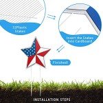 Jetec 4th of July Yard Signs Patriotic Stars Yard Sign Independence Day Outdoor Pathway Decoration with Stakes Waterproof Corrugated Lawn Independence Day Party Supplies, 8 Styles(16 Pieces)