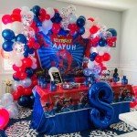 Red White Blue Balloons, 60pcs Pearl Navy Light Blue Matte Red White Confetti Helium Latex Balloons for Patriotic Veterans Memorial Day Baseball Nautical Theme Birthday Baby Shower Party Decorations